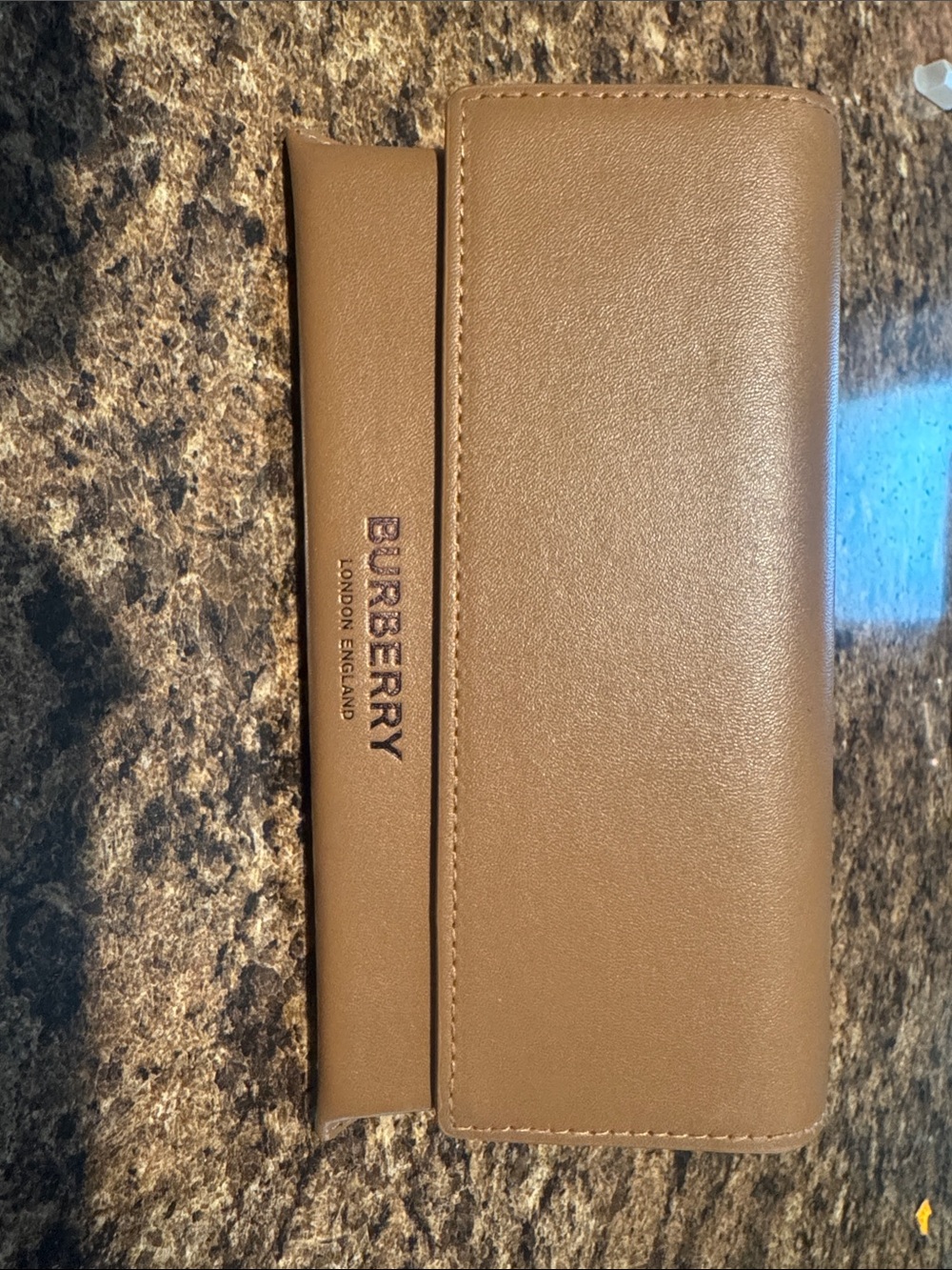 Burberry Tan Leather sunglasses case